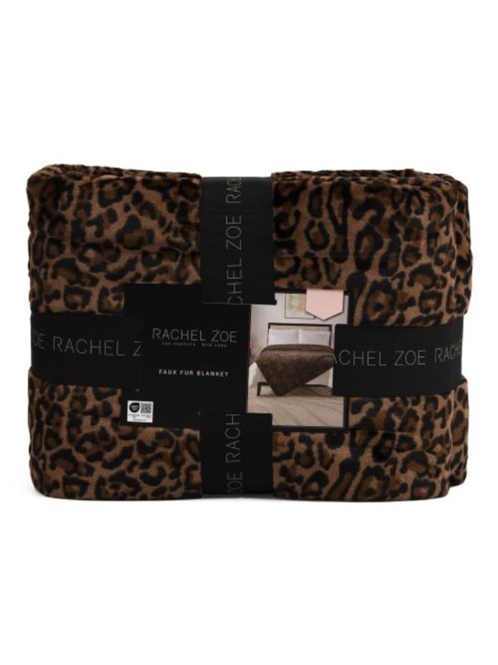 RACHEL ZOE leopard fur blanket
